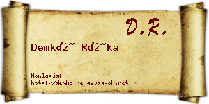 Demkó Réka névjegykártya