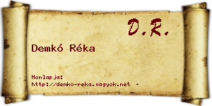 Demkó Réka névjegykártya
